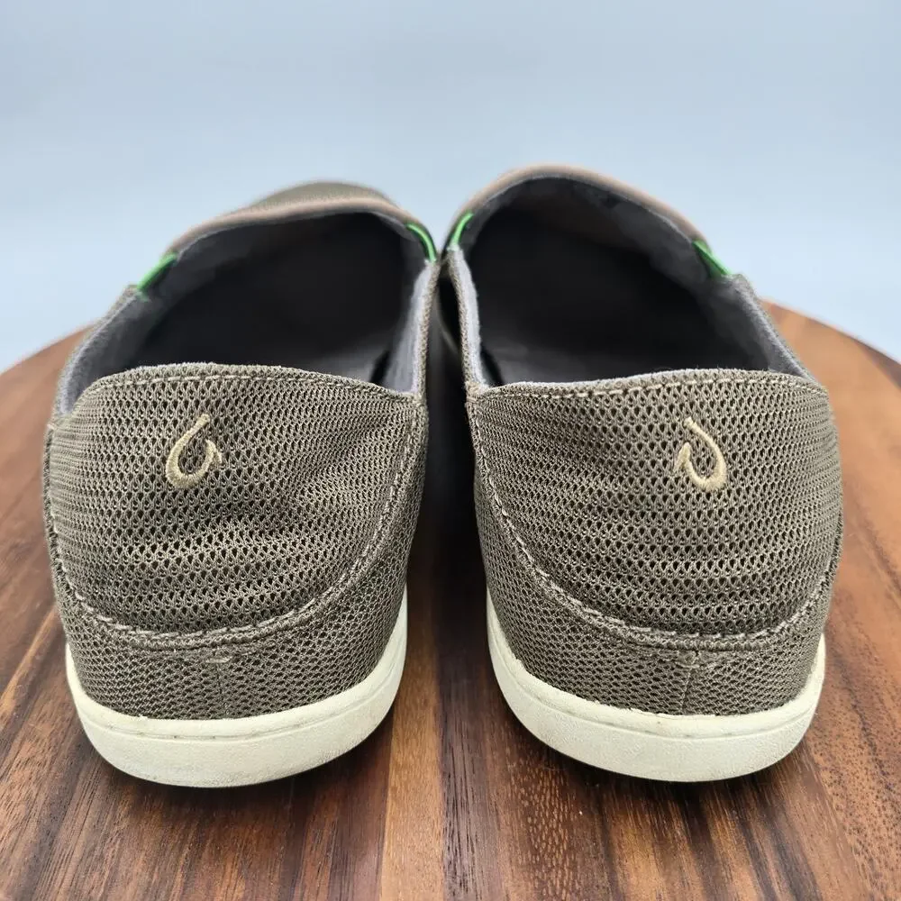 Olukai Nohea Mesh Shoes Mens 12 Brown Comfort Slip On Casual Loafer Sneakers